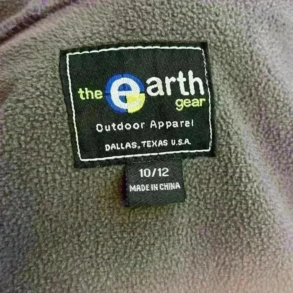 The Earth Gear Jacket Purple Girls Sz 10-12 Fleece Lined Full Zip